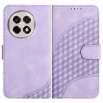 For OnePlus Ace 5 / 13R Global Elephant Head Embossed Phone Leather Case with Lanyard(Light Purple)