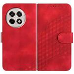 For OnePlus Ace 5 / 13R Global Elephant Head Embossed Phone Leather Case with Lanyard(Red)