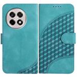 For OnePlus Ace 5 / 13R Global Elephant Head Embossed Phone Leather Case with Lanyard(Light Blue)