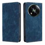 For Itel RS4 4G RFID Anti-theft Brush Magnetic Leather Phone Case(Blue)