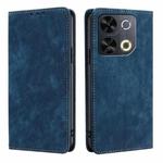 For Itel P65 RFID Anti-theft Brush Magnetic Leather Phone Case(Blue)