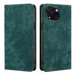 For Itel A50C 4G RFID Anti-theft Brush Magnetic Leather Phone Case(Green)