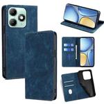 For itel A90 4G RFID Anti-theft Brush Magnetic Leather Phone Case(Blue)