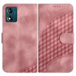 For Motorola Moto E13 YX0060 Elephant Head Embossed Phone Leather Case with Lanyard(Pink)