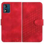 For Motorola Moto E13 YX0060 Elephant Head Embossed Phone Leather Case with Lanyard(Red)