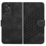 For Motorola Moto G Power 2023 YX0060 Elephant Head Embossed Phone Leather Case with Lanyard(Black)