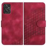 For Motorola Moto G Power 2023 YX0060 Elephant Head Embossed Phone Leather Case with Lanyard(Rose Red)