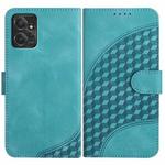 For Motorola Moto G Power 2023 YX0060 Elephant Head Embossed Phone Leather Case with Lanyard(Light Blue)