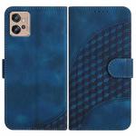 For Motorola Moto G32 YX0060 Elephant Head Embossed Phone Leather Case with Lanyard(Royal Blue)