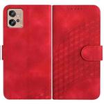 For Motorola Moto G32 YX0060 Elephant Head Embossed Phone Leather Case with Lanyard(Red)