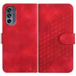 For Motorola Moto G62 5G YX0060 Elephant Head Embossed Phone Leather Case with Lanyard(Red)