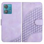 For Motorola Edge 40 Neo 5G YX0060 Elephant Head Embossed Phone Leather Case with Lanyard(Light Purple)