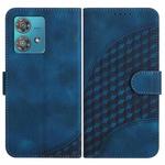 For Motorola Edge 40 Neo 5G YX0060 Elephant Head Embossed Phone Leather Case with Lanyard(Royal Blue)