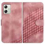 For Motorola Moto G54 Global YX0060 Elephant Head Embossed Phone Leather Case with Lanyard(Pink)