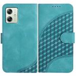 For Motorola Moto G54 Global YX0060 Elephant Head Embossed Phone Leather Case with Lanyard(Light Blue)