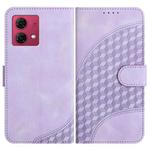 For Motorola Moto G84 5G YX0060 Elephant Head Embossed Phone Leather Case with Lanyard(Light Purple)