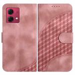 For Motorola Moto G84 5G YX0060 Elephant Head Embossed Phone Leather Case with Lanyard(Pink)