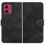 For Motorola Moto G84 5G YX0060 Elephant Head Embossed Phone Leather Case with Lanyard(Black)