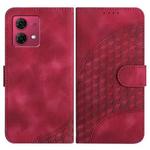 For Motorola Moto G84 5G YX0060 Elephant Head Embossed Phone Leather Case with Lanyard(Rose Red)