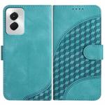 For Motorola Moto G Power 5G 2024 YX0060 Elephant Head Embossed Phone Leather Case with Lanyard(Light Blue)