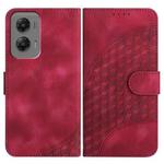 For Motorola Moto G Stylus 5G 2024 YX0060 Elephant Head Embossed Phone Leather Case with Lanyard(Rose Red)