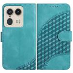 For Motorola Moto X50 Ultra YX0060 Elephant Head Embossed Phone Leather Case with Lanyard(Light Blue)