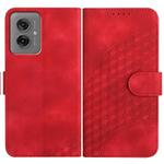 For Motorola Moto G55 YX0060 Elephant Head Embossed Phone Leather Case with Lanyard(Red)