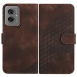 For Motorola Moto G55 YX0060 Elephant Head Embossed Phone Leather Case with Lanyard(Coffee)