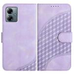 For Motorola Moto G Play 2025 / G Power 2025 Elephant Head Embossed Phone Leather Case with Lanyard(Light Purple)