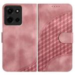 For Motorola Moto G 2025 Elephant Head Embossed Phone Leather Case with Lanyard(Pink)