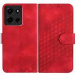 For Motorola Moto G 2025 Elephant Head Embossed Phone Leather Case with Lanyard(Red)