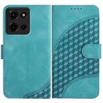 For Motorola Moto G 2025 Elephant Head Embossed Phone Leather Case with Lanyard(Light Blue)