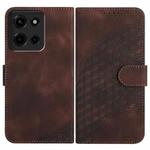 For Motorola Moto G 2025 Elephant Head Embossed Phone Leather Case with Lanyard(Coffee)