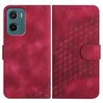 For Motorola Moto G05 Elephant Head Embossed Phone Leather Case with Lanyard(Rose Red)