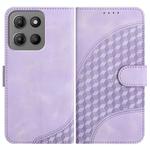 For Motorola Moto G15 Elephant Head Embossed Phone Leather Case with Lanyard(Light Purple)