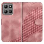 For Motorola Moto G15 Elephant Head Embossed Phone Leather Case with Lanyard(Pink)