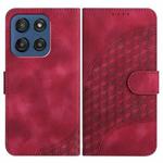 For Motorola Edge 60 Elephant Head Embossed Phone Leather Case with Lanyard(Rose Red)