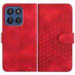 For Motorola Edge 60 Elephant Head Embossed Phone Leather Case with Lanyard(Red)