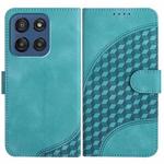 For Motorola Edge 60 Elephant Head Embossed Phone Leather Case with Lanyard(Light Blue)