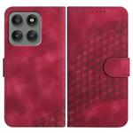 For Motorola Edge 60 Pro Elephant Head Embossed Phone Leather Case with Lanyard(Rose Red)