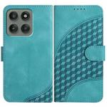 For Motorola Edge 60 Pro Elephant Head Embossed Phone Leather Case with Lanyard(Light Blue)
