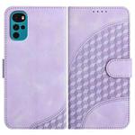 For Motorola Moto G22 Elephant Head Embossed Phone Leather Case with Lanyard(Light Purple)