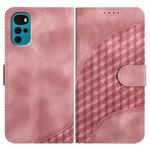 For Motorola Moto G22 Elephant Head Embossed Phone Leather Case with Lanyard(Pink)