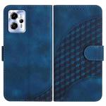 For Motorola Moto G23 Elephant Head Embossed Phone Leather Case with Lanyard(Royal Blue)