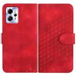 For Motorola Moto G23 Elephant Head Embossed Phone Leather Case with Lanyard(Red)