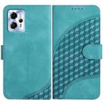 For Motorola Moto G23 Elephant Head Embossed Phone Leather Case with Lanyard(Light Blue)