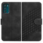 For Motorola Moto G42 Elephant Head Embossed Phone Leather Case with Lanyard(Black)