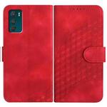 For Motorola Moto G42 Elephant Head Embossed Phone Leather Case with Lanyard(Red)