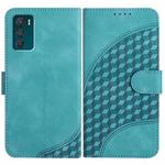 For Motorola Moto G42 Elephant Head Embossed Phone Leather Case with Lanyard(Light Blue)
