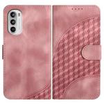 For Motorola Moto G52 Elephant Head Embossed Phone Leather Case with Lanyard(Pink)